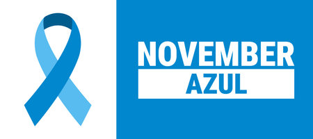 November Aids Awareness Blue Ribbon Vector Illustration. Prostate Cancer Awareness.のイラスト素材