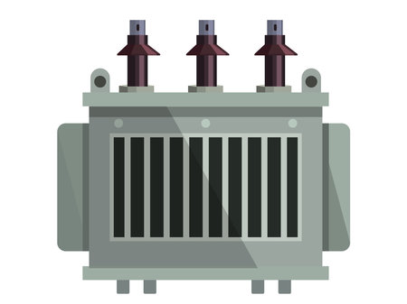 Transformer vector installation, energy substationのイラスト素材