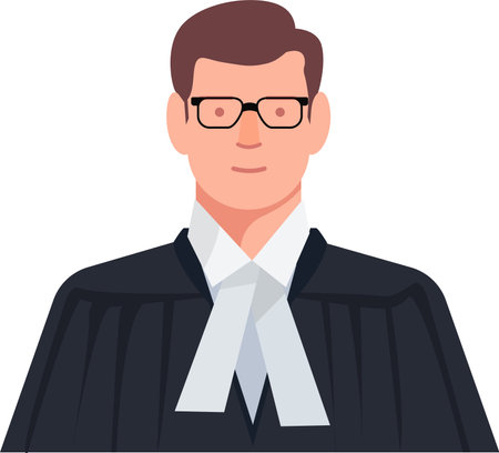 Lawyer illustration, The judge justice, Be kind to lawyers day.のイラスト素材