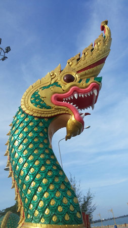 Green  Serpent Statueの写真素材