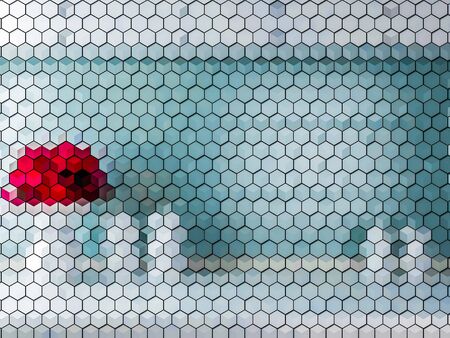 Attractive Flat Hexagonal shape same size tile abstract artwork, ready made template with light and...
