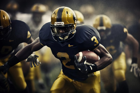 Dynamic Football Player Run, AI Generatedの素材