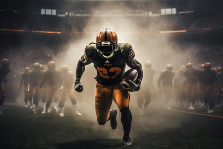 Dynamic Football Player Run, AI Generatedの素材