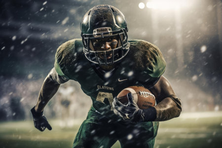 Dynamic Football Player Run, AI Generatedの素材