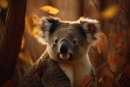 Cozy Koala in Leafy Paradise, AI Generatedの素材