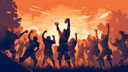 Winning Team Celebration Art, AI Generatedの素材