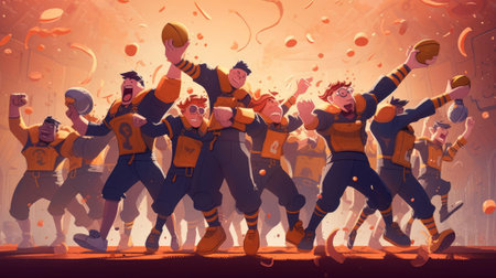 Winning Team Celebration Art, AI Generatedの素材