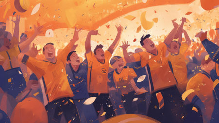 Winning Team Celebration Art, AI Generatedの素材