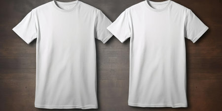 White T-Shirt Mockup Duo AI Generatedの素材