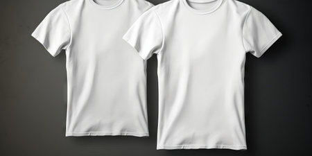 White T-Shirt Mockup Duo AI Generatedの素材