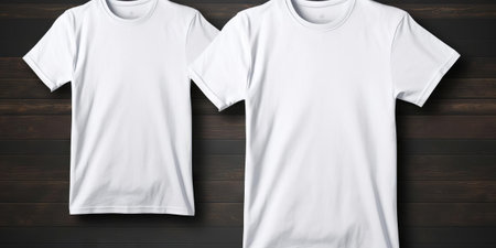 White T-Shirt Mockup Duo AI Generatedの素材