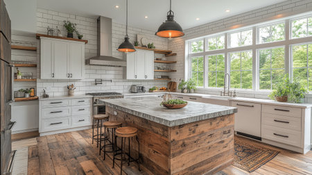 Elegant Eco-Friendly Kitchen with Reclaimed Wood Cabinetsの素材