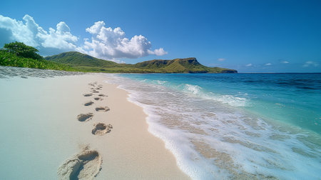 Tranquil Coastline with Gentle Wavesの素材