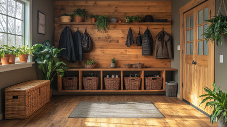 Modern Sustainable Entryway with Reclaimed Woodの素材