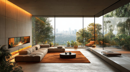 Luxurious Futuristic Living Room with Smart Glass Wallsの素材