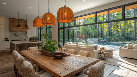 Cozy Reclaimed Wood Dining Area with Natural Fabricsの素材