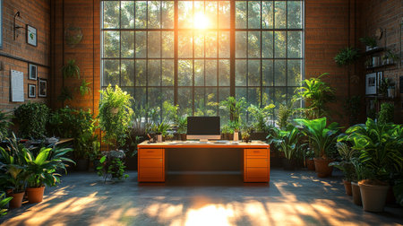 Modern Greenhouse Office with Energy-Efficient Windowsの素材