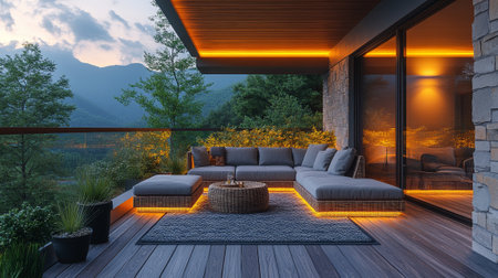 Eco-Friendly Balcony Oasis with Scenic Viewsの素材