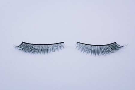 False eyelashes, black false eyelashes, isolated on white background. Items for women's beauty. Beauty industry.の写真素材
