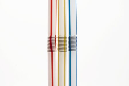 detail of the primary colors of straws