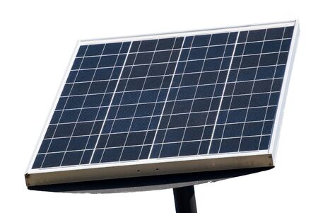 Solar panel on white backgroundの写真素材