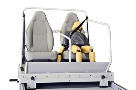 Vehicle safety tester on white backgroundの写真素材
