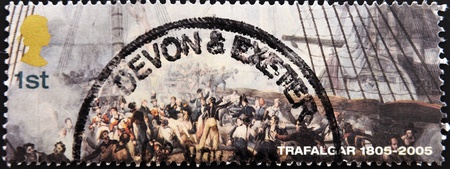UNITED KINGDOM - CIRCA 2005: A stamp printed in Great Britain shows picture of the battle of...