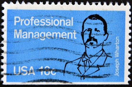 USA - CIRCA 1981 : A stamp printed in the USA shows Joseph Wharton, Professional Management, circa...