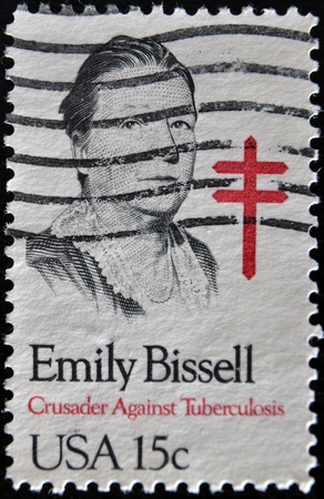 UNITED STATES OF AMERICA - CIRCA 1980: A stamp printed in the USA shows Emily Bissell, social worker...