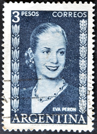 ARGENTINA - CIRCA 1948 : stamp printed in Argentina shows Eva Peron, circa 1948 のeditorial素材