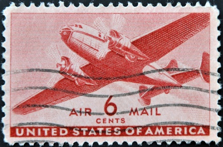 UNITED STATES OF AMERICA - CIRCA 1946: stamp printed in USA, shows airplane, circa 1946