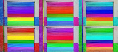 six color metal shutter の写真素材