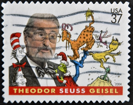 USA - CIRCA 2004: stamp printed in USA shows Theodor Seuss Geisel, an American writer and cartoonist, circa 2004 のeditorial素材