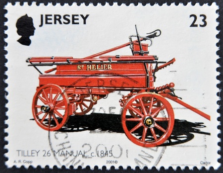 JERSEY - CIRCA 2001: A stamp printed in Jersey shows Tilley 26 manual c. 1845, circa 2001