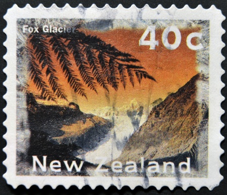 NEW ZEALAND - CIRCA 1996: A stamp printed in New Zealand shows Fox Glacier, circa 1996 