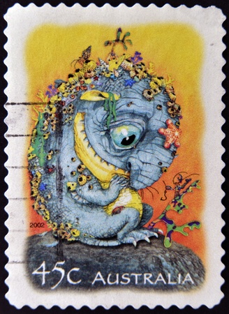 AUSTRALIA - CIRCA 2002: A stamp printed in Australia dedicated to The Magic Rainforest, circa 2002のeditorial素材