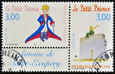 FRANCE - CIRCA 1998  A stamp printed in France shows the little prince, circa 1998 