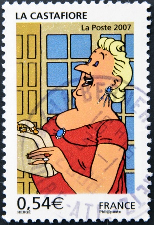 FRANCE - CIRCA 2007: A stamp printed in France shows The Castafiore Emerald, circa 2007のeditorial素材