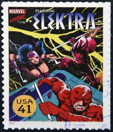 UNITED STATES OF AMERICA - CIRCA 2007: stamp printed in USA shows Elektra, circa 2007 のeditorial素材