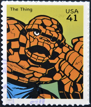 UNITED STATES OF AMERICA - CIRCA 2007: stamp printed in USA shows The Thing, circa 2007 のeditorial素材