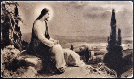 SPAIN - CIRCA 1935: An old postcard printed in Spain shows image of Jesus Christ, circa 1935