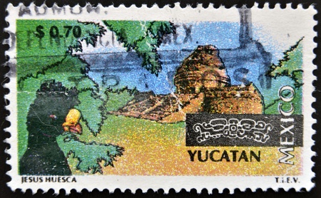 MEXICO - CIRCA 1997: A stamp printed in Mexico dedicated to Yucatan, circa 1997
