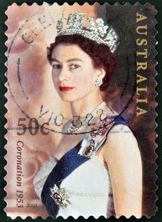 AUSTRALIA - CIRCA 2003: stamp printed in Australia, shows Queen Elizabeth II, circa 2003 のeditorial素材