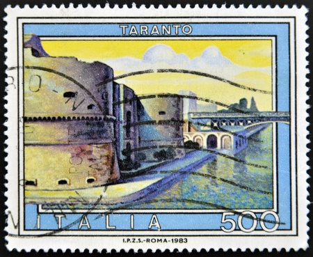 ITALY - CIRCA 1983  A stamp printed in Italy shows Taranto  Puglia , circa 1983の写真素材