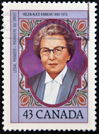 CANADA - CIRCA 1993: stamp printed in Canada, shows Helen Alice Kinnear, circa 1993 のeditorial素材