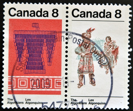 CANADA - CIRCA 1973: stamp printed in Canada shows the Algonkian, circa 1973 の写真素材