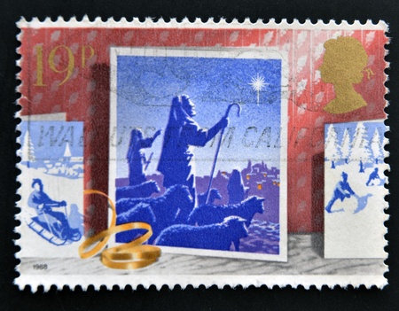 UNITED KINGDOM - CIRCA 1988: A stamp printed in Great Britain showing Shepherds and Star, circa 1988...