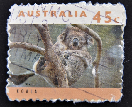 AUSTRALIA - CIRCA 1994: A stamp printed in Australia shows koala, circa 1994 