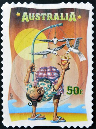 AUSTRALIA - CIRCA 2007: A stamp printed in Australia dedicated to circus, shows The Inside-out Man, circa 2007
のeditorial素材