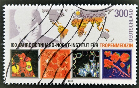 GERMANY - CIRCA 2000: A stamp printed in Germany dedicated to Bernhard Nocht Institute for Tropical...